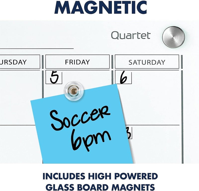 Quartet Whiteboard Calendar Glass Dry Erase White Board Planner 4 x 3 White Surface Frameless Infinity GC4836F - Image 5