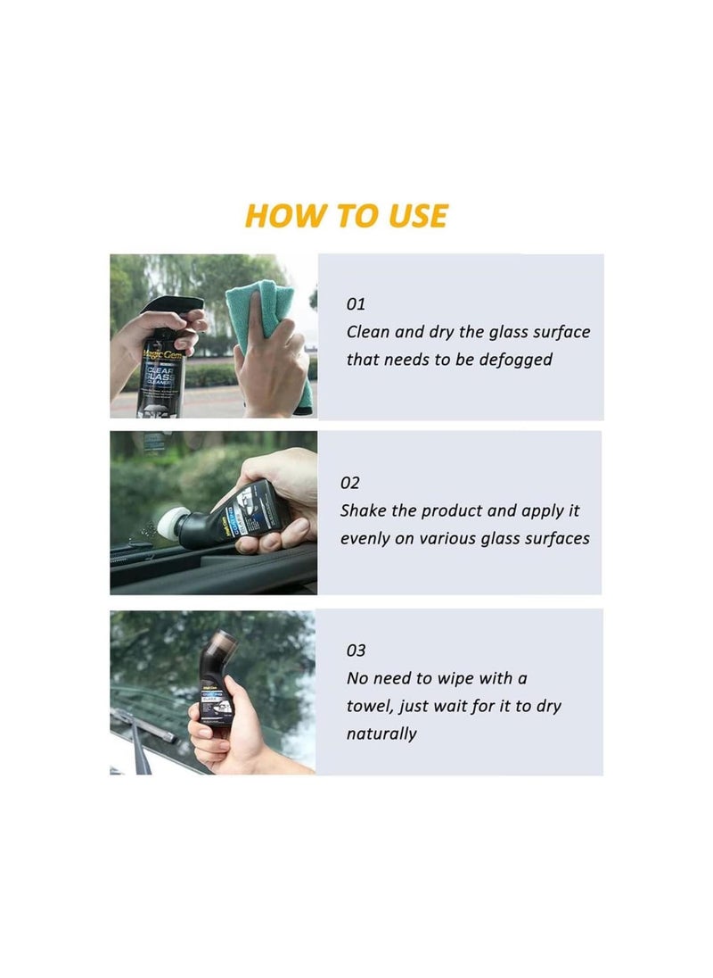 Micro Molecular Anti Fog Coating Agent Wiper, Micro Molecular Antifog Car Windshield, Magic Gem Anti Fog Coating Agent, Micro Molecular Anti Fog Windshield Coating Agent for Car Windshield (1, 3pc)
