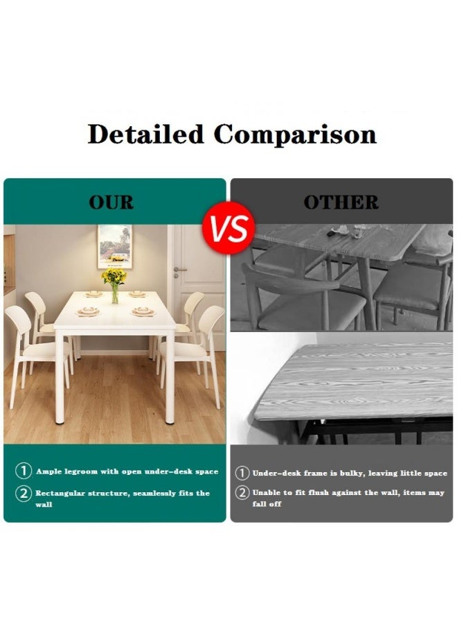 AIWANTO Modern Dining Table – Solid Wood Top with Reinforced Steel Legs, 160×60×75 cm, Easy-to-Clean Surface, Dual-Use for Dining & Home Office - Image 4