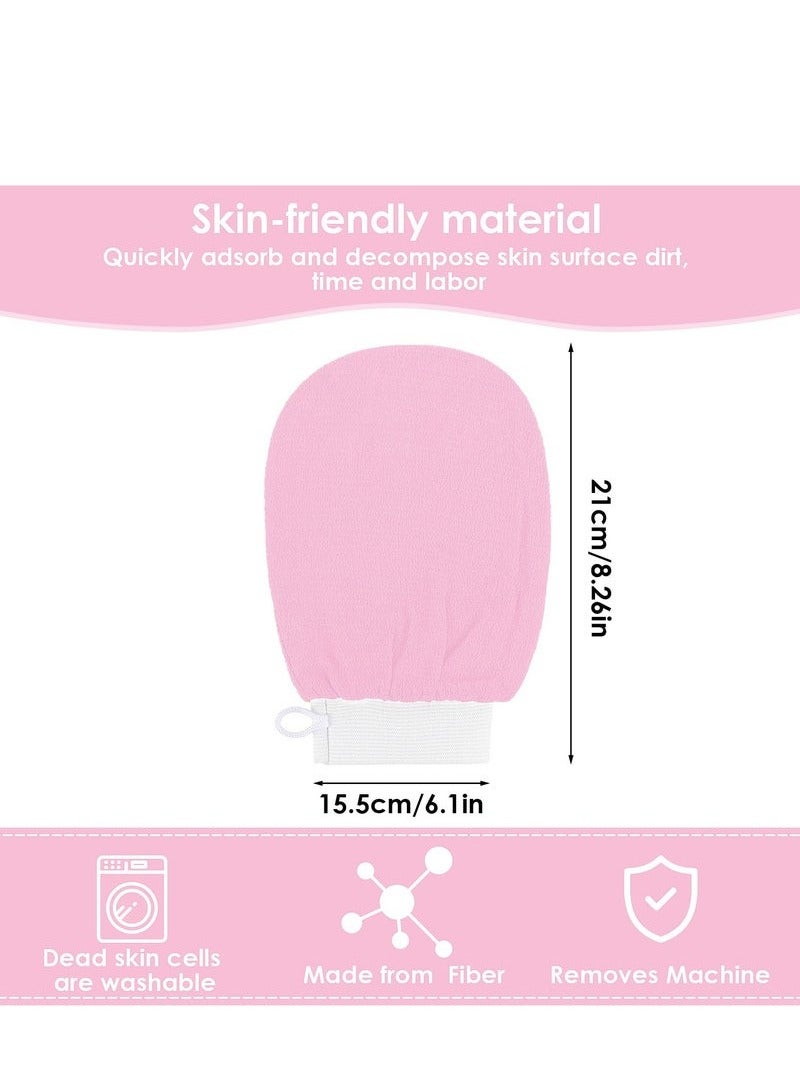 2 PC Korean Washcloth Skincare Remover Deep Scrub Loofah Cleansing Mitts Exfoliate Cloth Exfoliation Scrubbing Bath Shower Soap Sponge Hand Towel(pink)  - Image 2