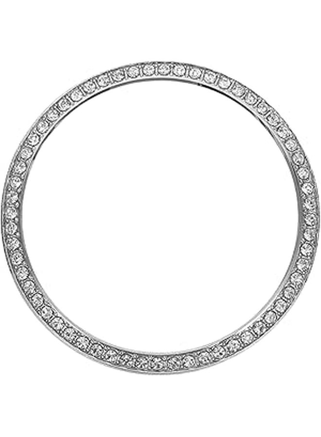 Diamond Mounted Bezel Ring Loop Cover For Watch Scratch Protector Silver Stylish Protect Your Smartwatch - Image 1