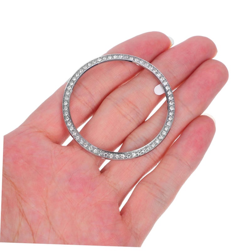 Diamond Mounted Bezel Ring Loop Cover For Watch Scratch Protector Silver Stylish Protect Your Smartwatch - Image 5