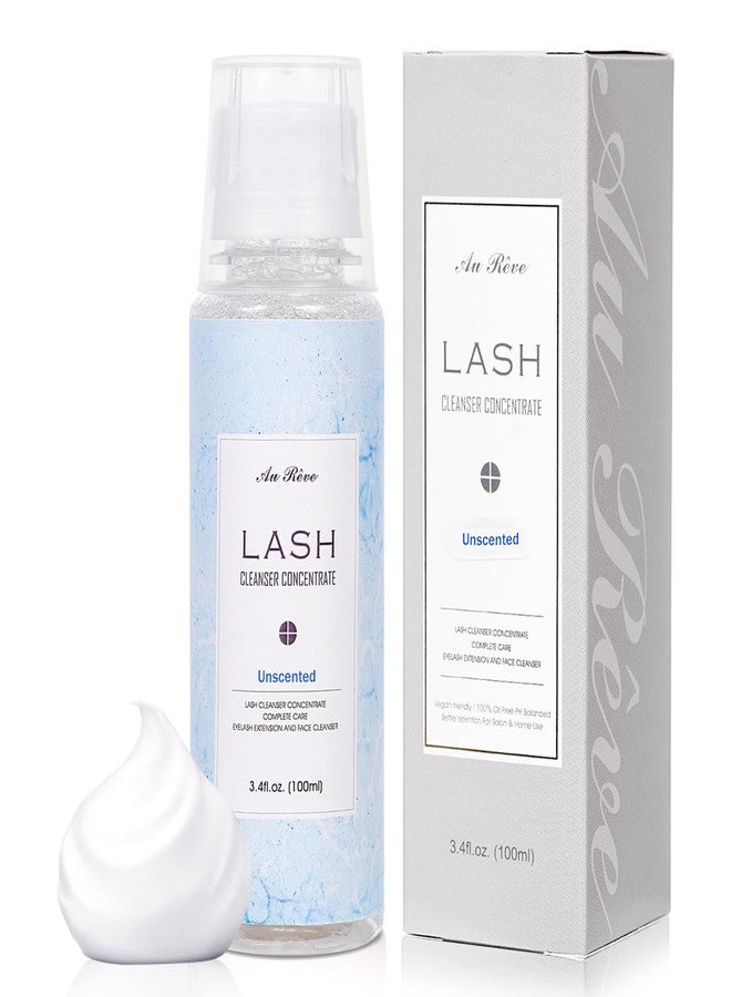 AuReve Lash Shampoo Concentrate 100ml Lash Extension Cleanser Oil-Free Eyelash Extension Shampoo with Salon Home Care -Makes 20 Bottles 60ml Lash Shampoo,Unscented - Image 1