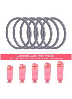 KASTWAVE 6 Pack Water Bottle Gasket Replacement for Owala FreeSip, Silicone Lid Seal O Ring Sealing Gaskets Replacement Parts Accessories Compatible with Owala Stainless Steel Cup (Grey)  - Image 4