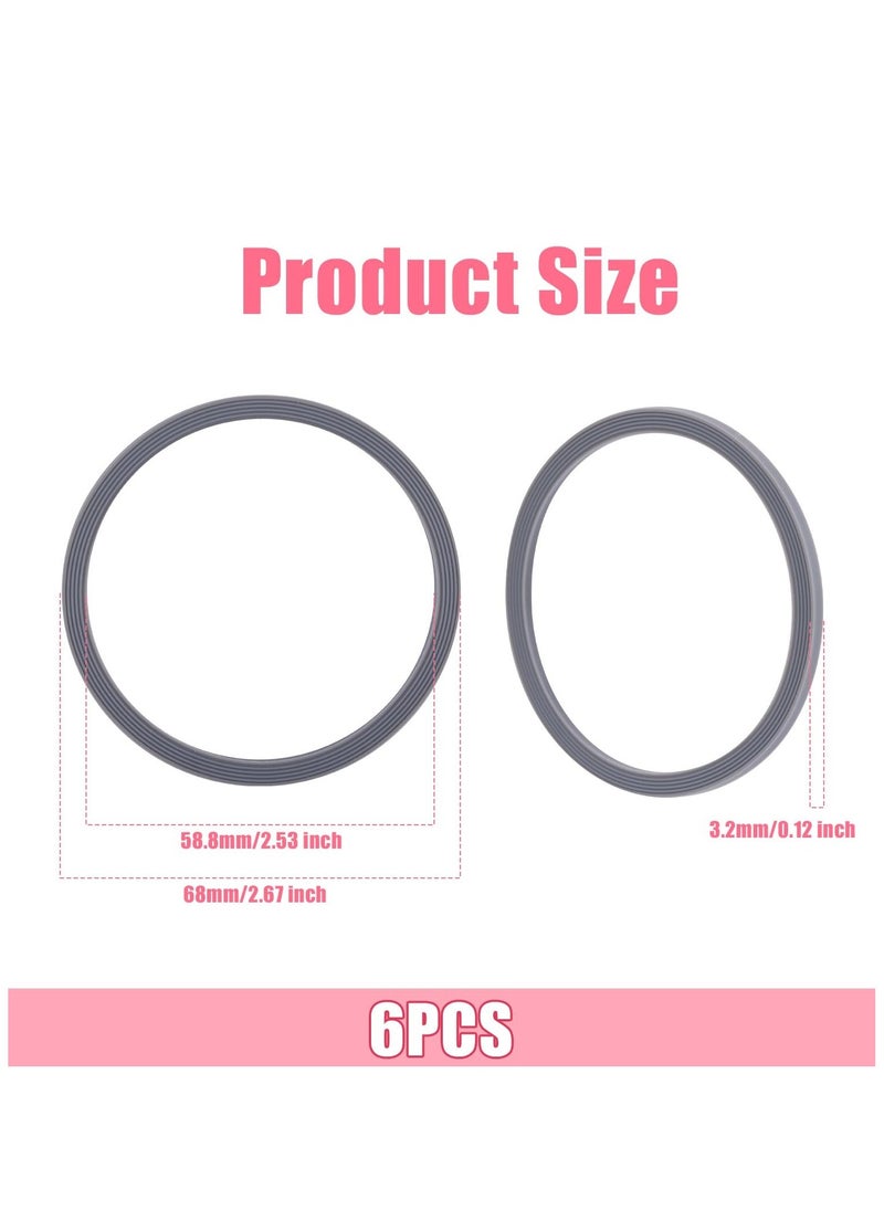 KASTWAVE - 6 Pack Water Bottle Gasket Replacement for Owala FreeSip, Silicone Lid Seal O Ring Sealing Gaskets Replacement Parts Accessories Compatible with Owala Stainless Steel Cup (Grey) - Image 1