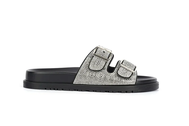 Cuple Crystal Embellished Flat Flip Flop