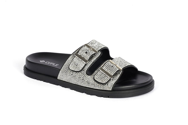 Cuple Crystal Embellished Flat Flip Flop - Image 1