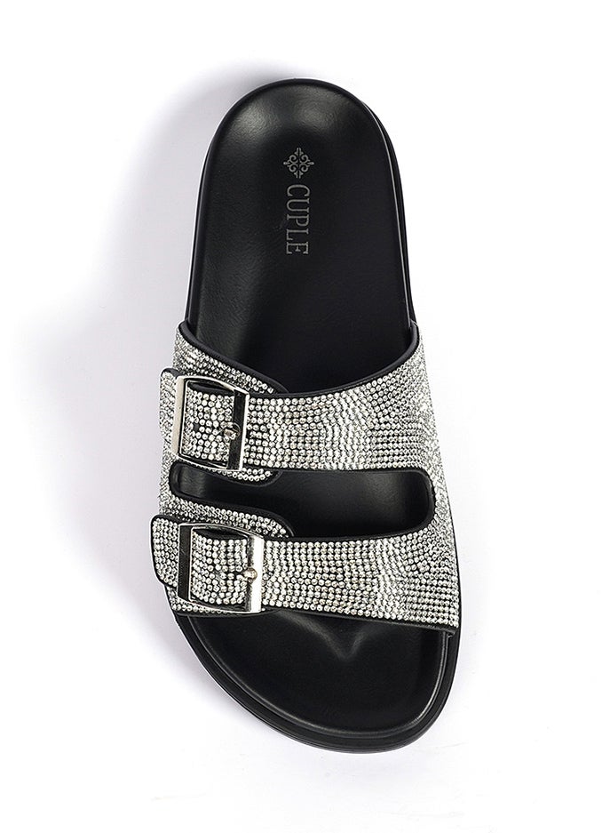 Cuple Crystal Embellished Flat Flip Flop - Image 3