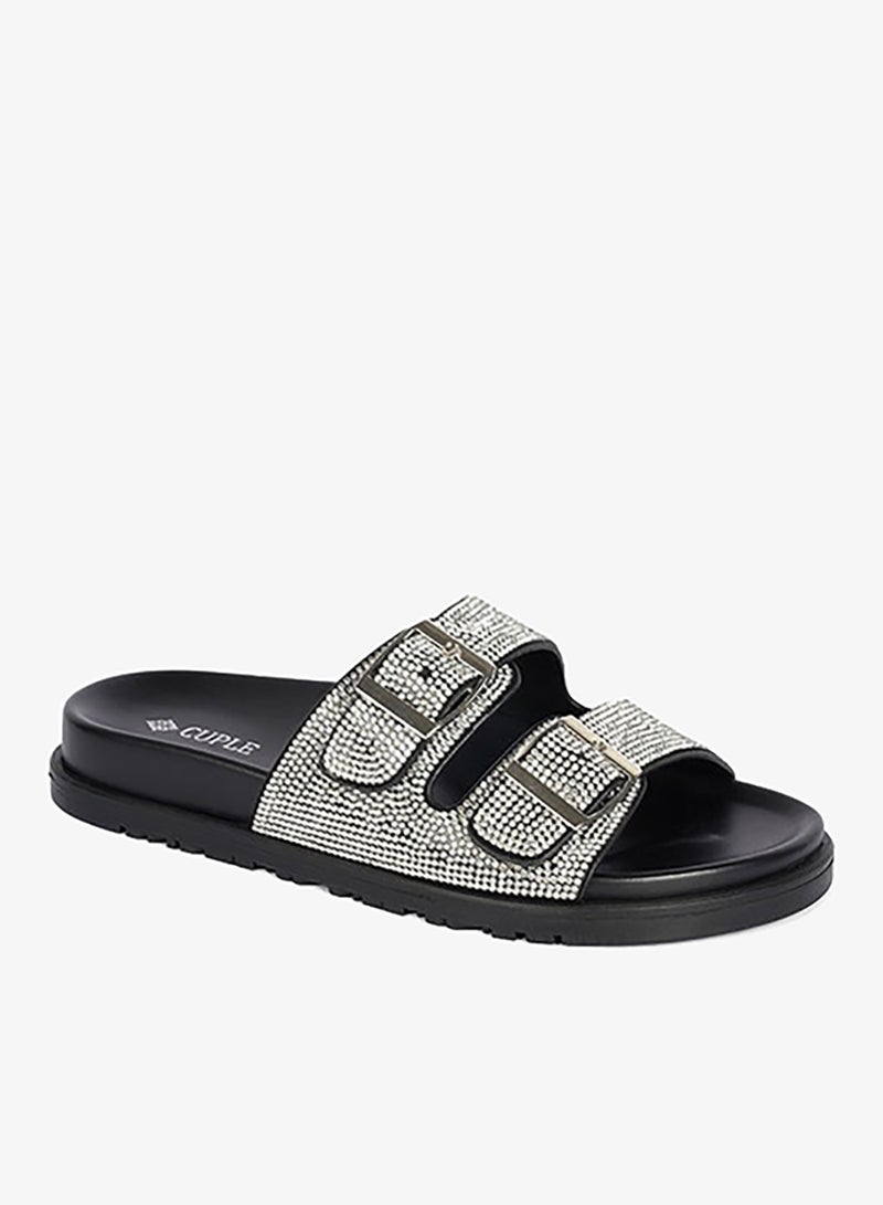 Cuple Crystal Embellished Flat Flip Flop - Image 1