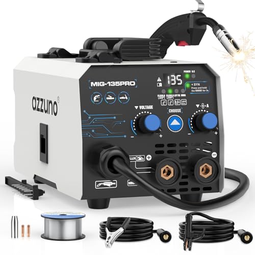 AZZUNO 135A MIG Welder 110v 3 in 1 MIG Welder Machine Flux Core WelderLift TIGStick Welding Machine Portable Wire Feed Welder Gasless Welding Machine - Image 1