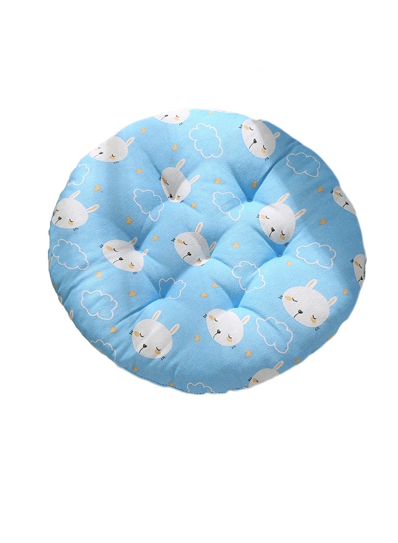 Anna Comfortable Home Office Cotton Linen Breathable Round Chair Cushion - Image 1