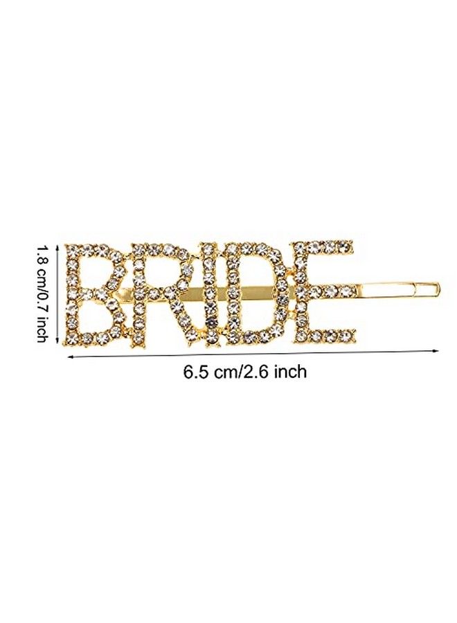 PENTA ANGEL Bride Hair Clips 2Pcs Gold Silver Rhinestone Letter Clip Pins Hair Accessories For Bride To Be Women Girls Bridal Shower Wedding Jewelry Bachelorette Party - Image 4