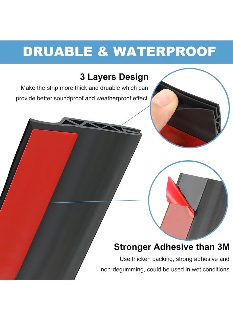 Arabest سدادة باب، ختم تحت الباب، فرشاة باب للأبواب الخارجية والداخلية، مانع تسرب الغبار والضوضاء وعزل الطقس، أسود - Image 4