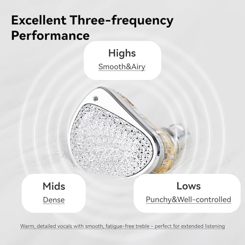 Kinboofi STA-K In Ear Monitor, EarAcoustic Audio HiFi Stereo Wired Earbuds, Hybrid Dual Drivers IEM Headphones, Crystal Clear Sound IEM Earphones with 2 Pin Cable for Musicians (With Microphone Usb, Silver) - Image 4