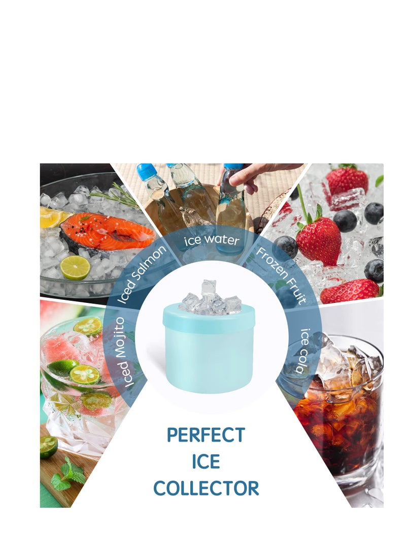 Excefore - Silicone Ice Cube Maker Cup, Cylinder Silicone Ice Cube Mold, Decompress Ice Lattice, Press-Type Easy-Release Ice Maker Tray, Suitable for Coffee, Juice, Water (Blue-Green) - Image 1