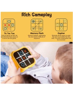 MOCOM Tic Tac Toe 3-in-1 Portable Electronic Tic Tac Toe Game Console - Classic Tic Tac Toe, Memory Flash & Whack-a-Mole Modes | Travel-Friendly Puzzle Game for Kids & Adults | Fun Board Game with Adaptive AI & Brain-Boosting Gameplay  - Image 2