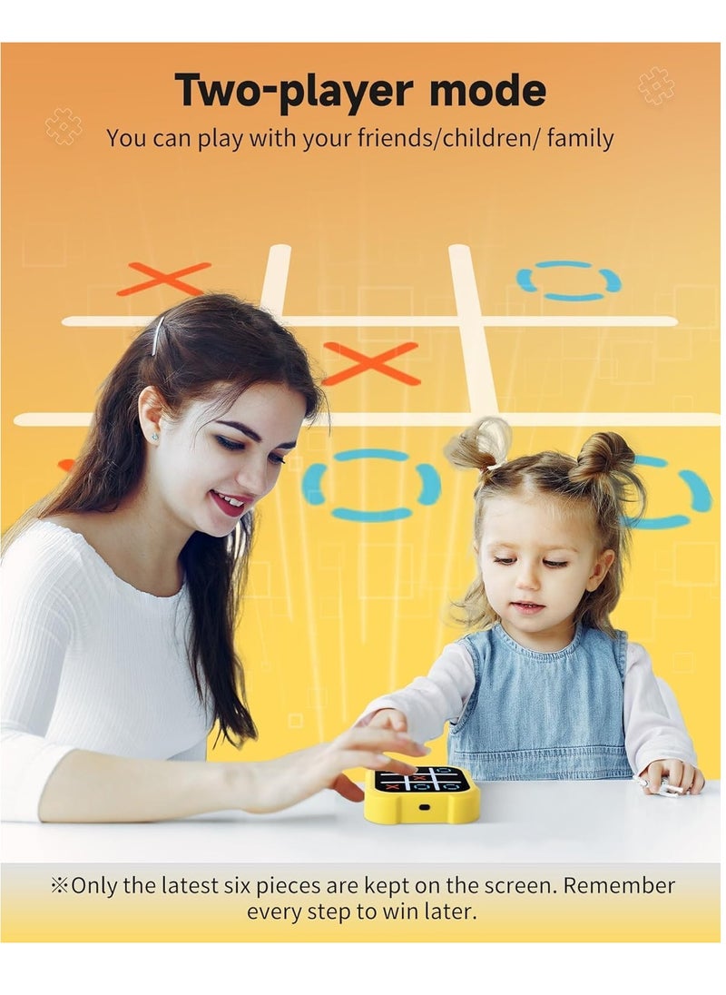 MOCOM - Tic Tac Toe 3-in-1 Portable Electronic Tic Tac Toe Game Console - Classic Tic Tac Toe, Memory Flash & Whack-a-Mole Modes | Travel-Friendly Puzzle Game for Kids & Adults | Fun Board Game with Adaptive AI & Brain-Boosting Gameplay - Image 1