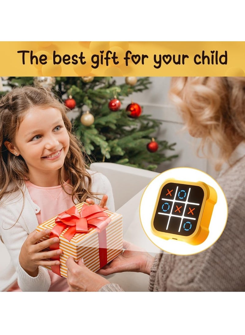 MOCOM - Tic Tac Toe 3-in-1 Portable Electronic Tic Tac Toe Game Console - Classic Tic Tac Toe, Memory Flash & Whack-a-Mole Modes | Travel-Friendly Puzzle Game for Kids & Adults | Fun Board Game with Adaptive AI & Brain-Boosting Gameplay - Image 1