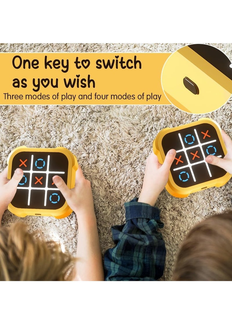 MOCOM - Tic Tac Toe 3-in-1 Portable Electronic Tic Tac Toe Game Console - Classic Tic Tac Toe, Memory Flash & Whack-a-Mole Modes | Travel-Friendly Puzzle Game for Kids & Adults | Fun Board Game with Adaptive AI & Brain-Boosting Gameplay - Image 1