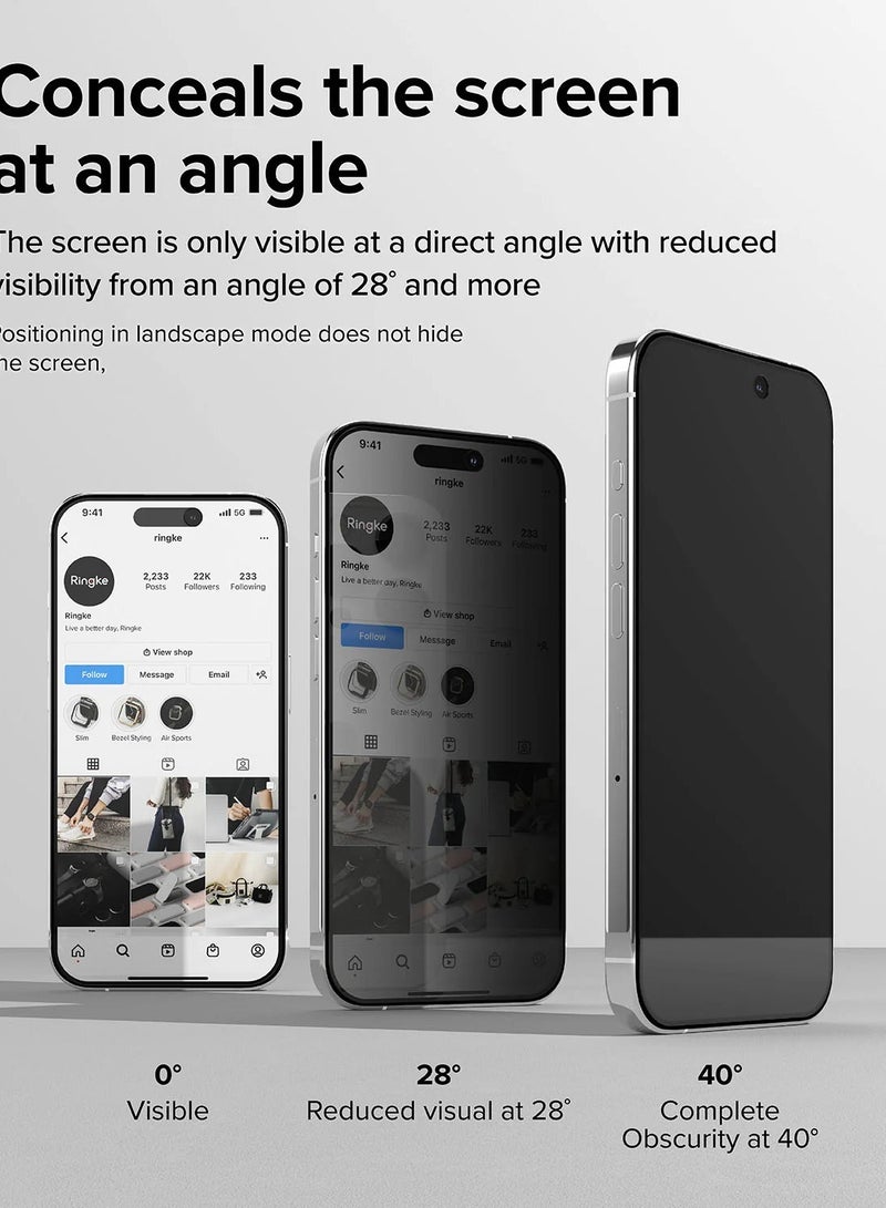 اس-توب واقي شاشة للخصوصية لموبايل ايفون 13 برو (iPhone 13 Pro)، بدرجة صلابة 9H طبقة من الزجاج المقوى مضادة للتجسس, من S-TOP - Image 3