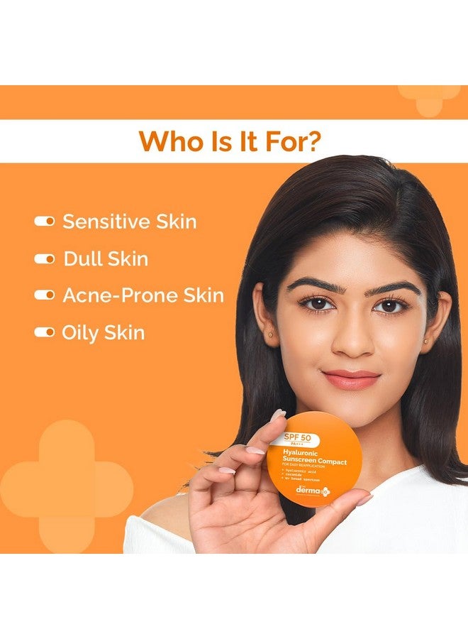 ذا ديرما كو بودرة مضغوطة واقية من الشمس بحمض الهيالورونيك بعامل حماية من الشمس 50 Pa+++ مع سيراميد | لمسة نهائية غير لامعة | لون بشرة موحد | التحكم في الزيوت | غير لاصقة - 7 جرام - Image 2