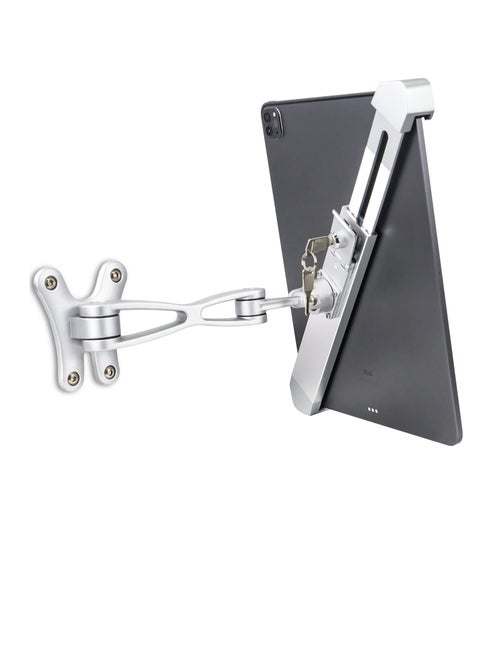 Locking Wall Tablet Mount Secure iPad Holder for Store POS Kiosk Show Display Public Office Warehouse Landscape Anti Theft Design with Lock and Key for iPad 11 Air Galaxy Tab, and More 7-11" Tablet
