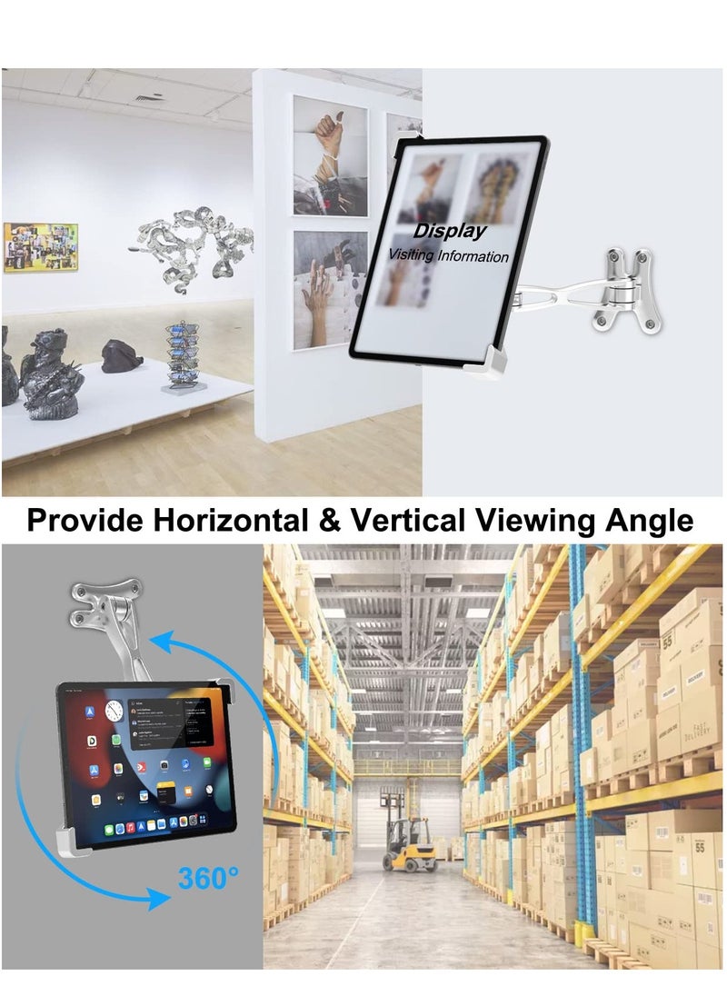 SYOSI - Locking Wall Tablet Mount Secure iPad Holder for Store POS Kiosk Show Display Public Office Warehouse Landscape Anti Theft Design with Lock and Key for iPad 11 Air Galaxy Tab, and More 7-11" Tablet - Image 1