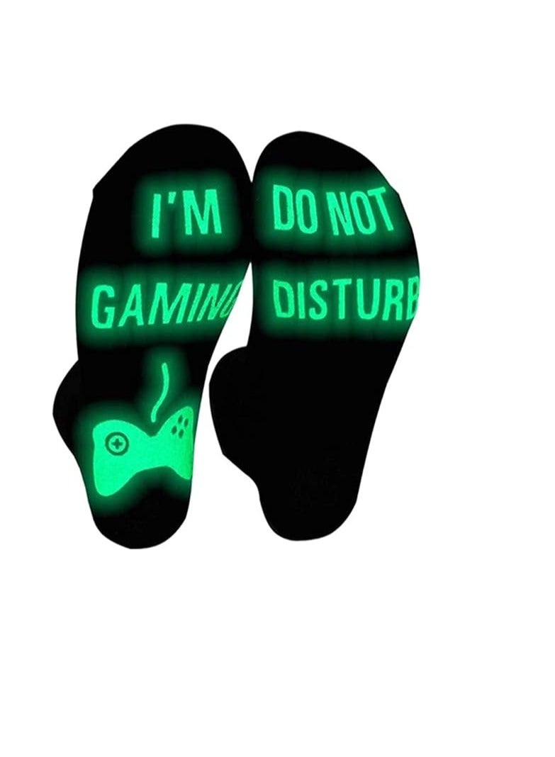 SYOSI Gaming Sock, Do Not Disturb I'm Gaming,Gaming Socks for Teen Boys Gamer with Glowing, Novelty Socks for Men Dad Father - Image 1