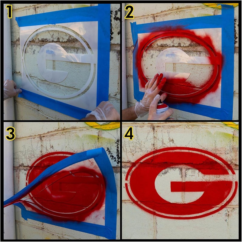Stencil Stop Georgia Bulldogs Power G Stencil Set – 6 Pack, Two Each in 2, 3, and 4 Inches – Officially Licensed, Reusable Stencils for Face Painting, Scrapbooking, and DIY Crafts – Durable Plastic for Home Decor - Image 3