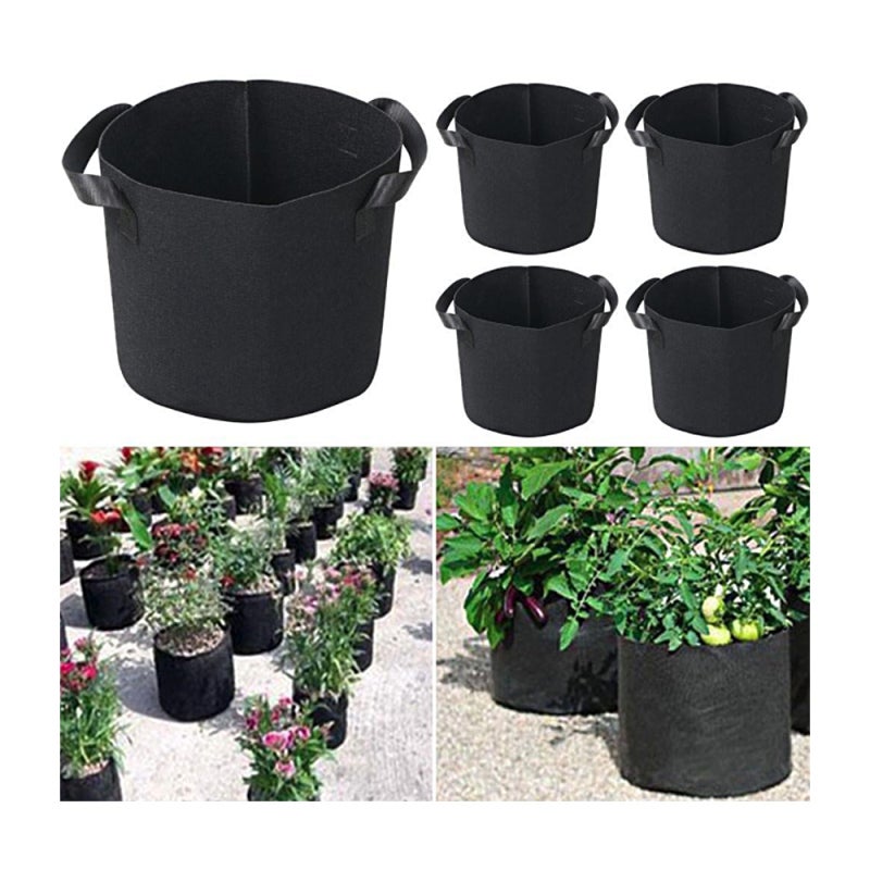 Plant Grow Bags: Thickened Nonwoven Fabric, Root Breathing Design - Reinforced Handles for Easy Transplant, Fabric Garden Bags for Balcony & Home Gardening - Image 4