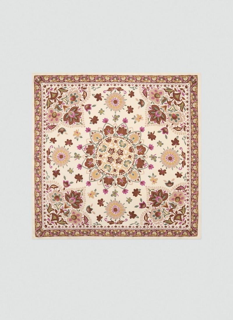 MANGO Floral Satin Scarf  - Image 1