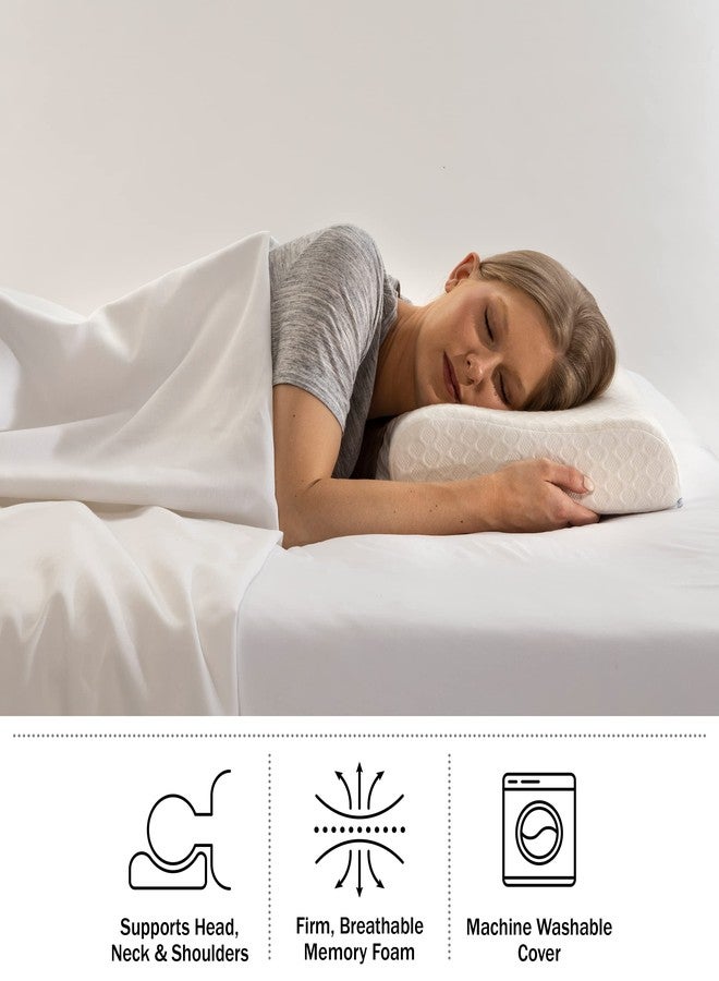 Home-Complete Cervical Memory Foam Neck Washable Cover-Contour Pillows for Side, Back, and Stomach Sleepers, White - Image 3