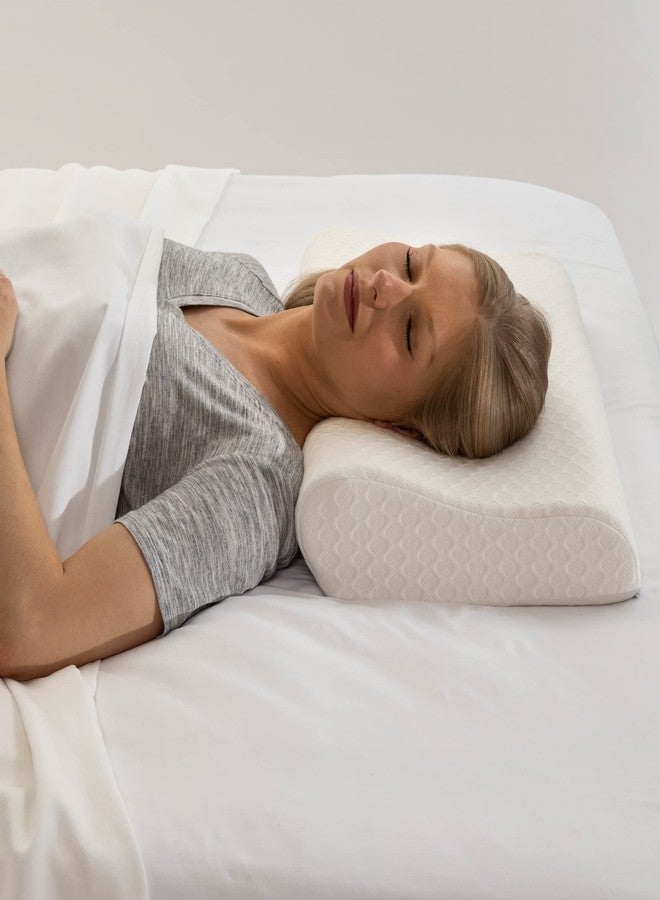 Home-Complete Cervical Memory Foam Neck Washable Cover-Contour Pillows for Side, Back, and Stomach Sleepers, White - Image 5