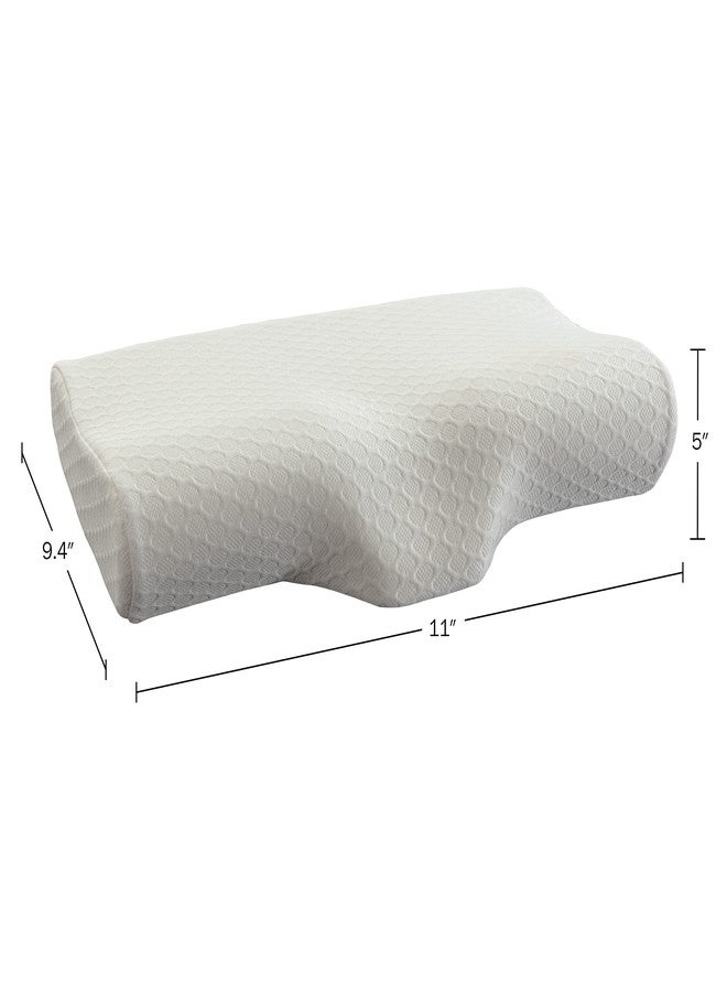 Home-Complete Cervical Memory Foam Neck Washable Cover-Contour Pillows for Side, Back, and Stomach Sleepers, White - Image 2