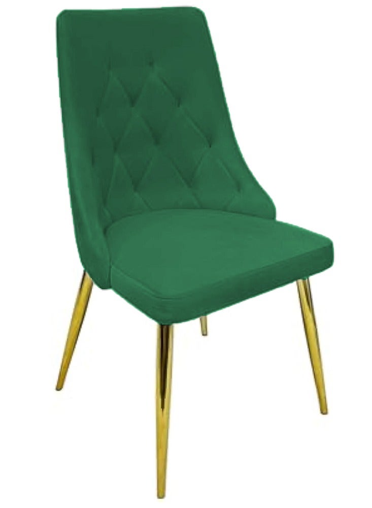 ميبل لديكور المنزل Maple Home Velvet Dining Chair Armless Cushion Comfy Upholstered Living Room Kitchen Furniture Leisure Side Chairs Metal Legs.  - Image 1