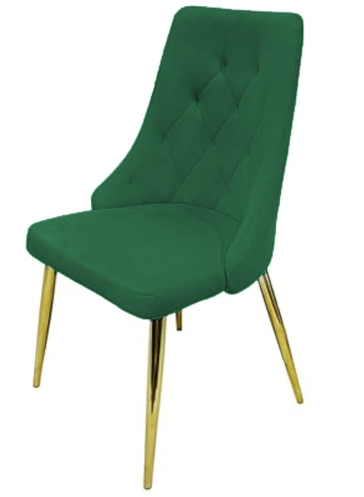 ميبل لديكور المنزل Maple Home Velvet Dining Chair Armless Cushion Comfy Upholstered Living Room Kitchen Furniture Leisure Side Chairs Metal Legs.  - Image 2