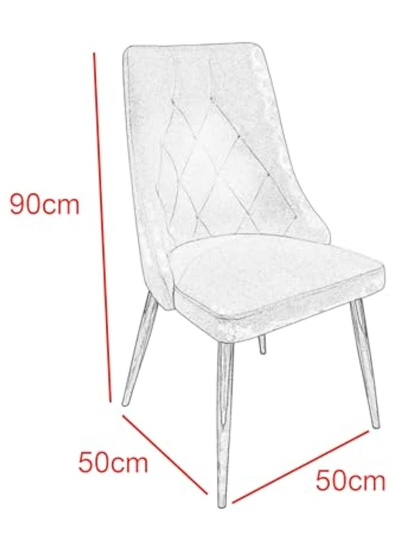 ميبل لديكور المنزل Maple Home Velvet Dining Chair Armless Cushion Comfy Upholstered Living Room Kitchen Furniture Leisure Side Chairs Metal Legs.  - Image 4