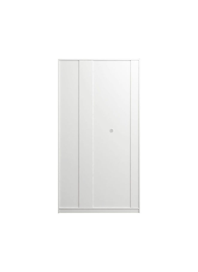 DANUBE HOME Calm 3 Door Wardrobe With Mirror Extra Sturdy Closet, Clothes Storage Cupboard Modern Design Space Saving Swing Door Cabinet For Bedroom L120xW59.6xH225cm - White  - Image 3