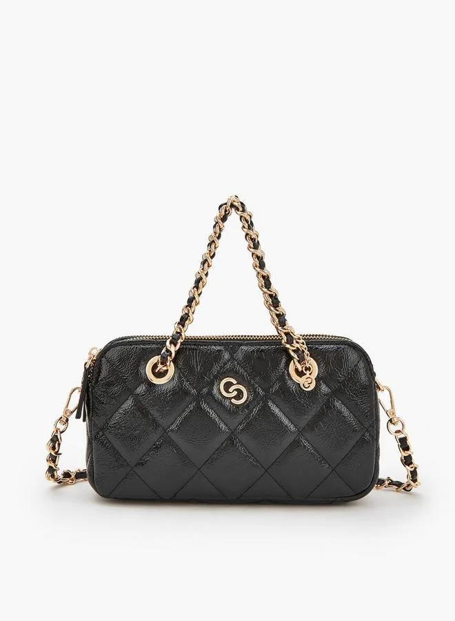 Celeste Quilted Crossbody Bag with Chain Accent Strap