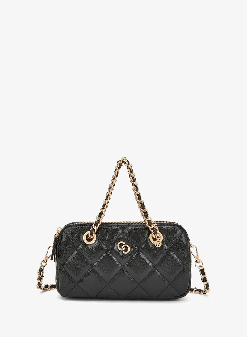 Celeste Quilted Crossbody Bag with Chain Accent Strap