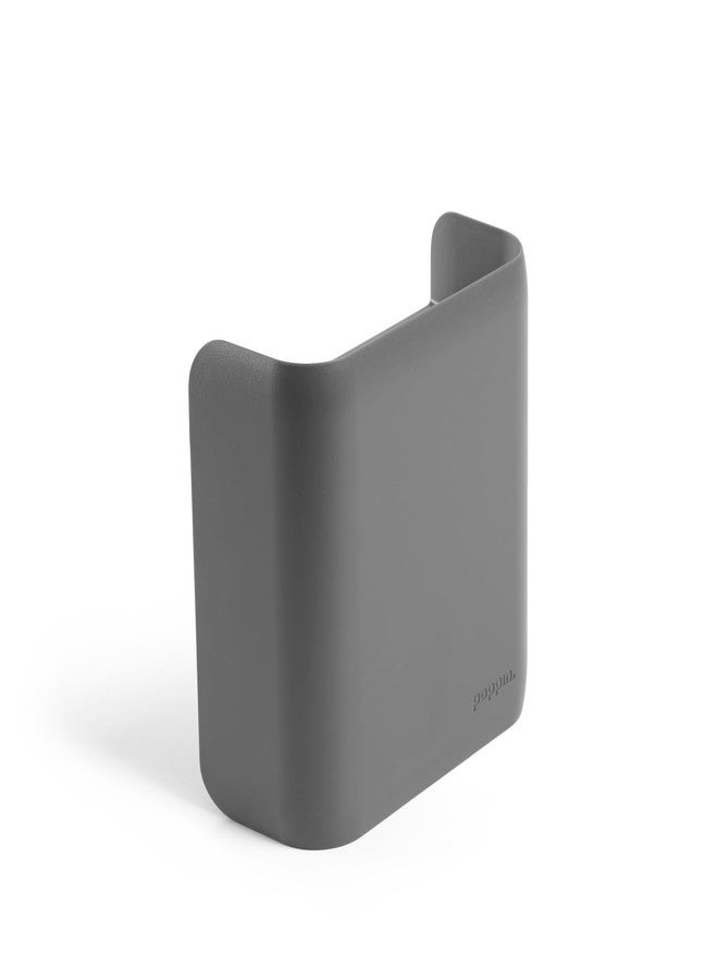 Poppin Magnetic Pen Holder - Office Supplies Storage Cup with 3 Mounting Options (adhesive strips, magnets, or screws), Mounts to Walls, Refrigerators, Lockers (Dark Gray) - Image 1