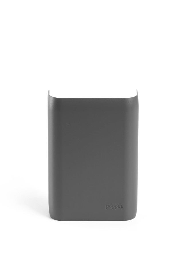Poppin Magnetic Pen Holder - Office Supplies Storage Cup with 3 Mounting Options (adhesive strips, magnets, or screws), Mounts to Walls, Refrigerators, Lockers (Dark Gray) - Image 2