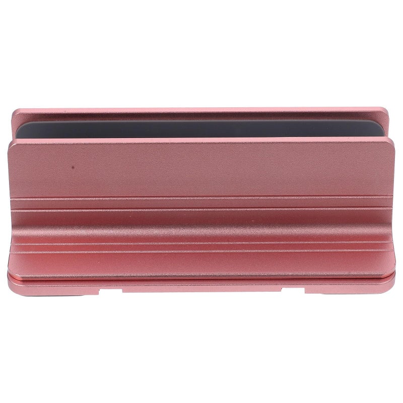 Rose Gold Aluminum Alloy Laptop Stand with Cooling Base Portable Desk Organizer for Home Office - Image 2
