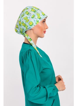 Nur Medikal Giyim Nur Medical Clothing Happy Cactus Patterned Nurse Doctor Hijab Bonnet  - Image 2