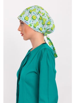 Nur Medikal Giyim Nur Medical Clothing Happy Cactus Patterned Nurse Doctor Hijab Bonnet  - Image 3