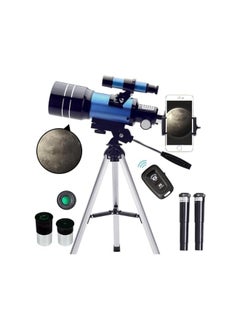 Generic Telescope, 70mm telescopes for Adults Astronomy & Kids & Beginners, 300mm Portable Refractor Travel Telescope (15X-150X) with A Smartphone Adapter& A Wireless Remote, Astronomy Gifts for Kids  - Image 1