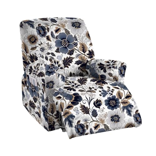CRFATOP Printed Recliner Slipcover Stretch Reclining Chair Covers 4 Pieces Non Slip Recliner Sofa Slipcovers with Pocket Fitted Sofa Couch Cover Lazy Boy Chair Cover for Pet Kid Living Room,43 - Image 1