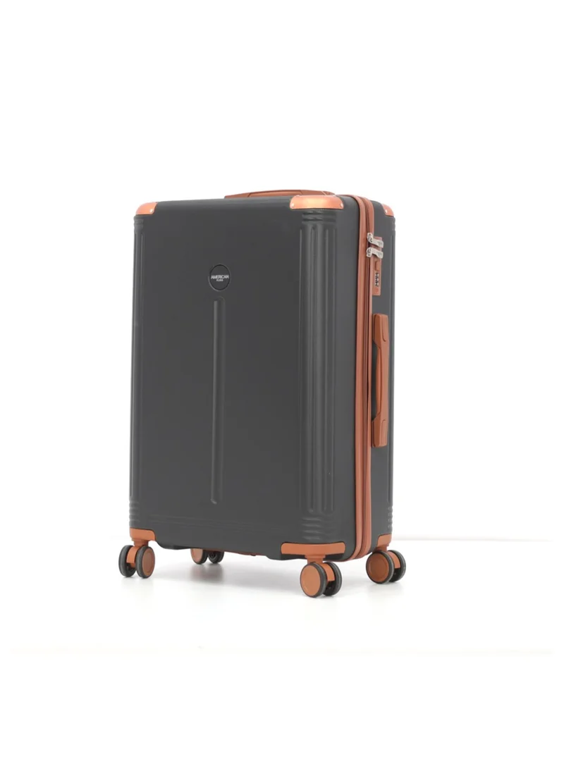 AMERICAN FLYER Hardshell Luggage Spinner Trolley Bag 3 Pieces Set,Black (S-20",M-24",L-28")