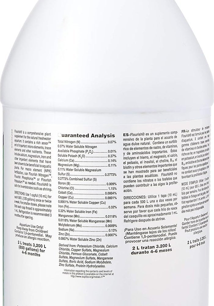 Seachem Flourish Freshwater Plant Supplement - Comprehensive Nutrient Blend for Aquariums, 2L / 67.6 oz - Image 2