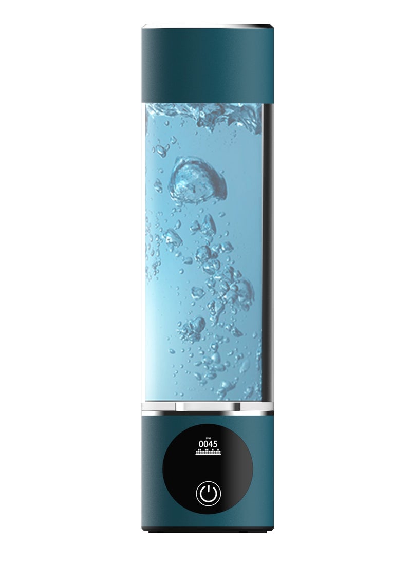 Water Generator with Titanium-Platinum Electrode / Hydrogen-Rich / Enhances Hydration / Antioxidant / Rechargeable and Portable Glass H2 Hydrogen Water Bottle/Compact, Efficient Water Generator - Blue